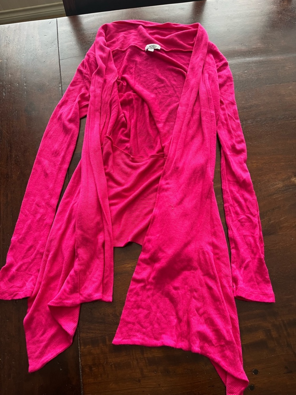 Cache Vibrant Hot Pink Open Front Cardigan
